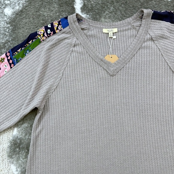 NWT Kori Waffle Knit Boho Top - Picture 2 of 11